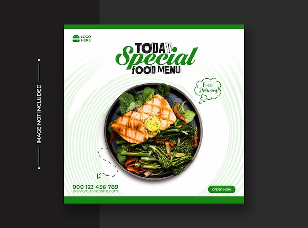 Restaurant and food menu social media post template