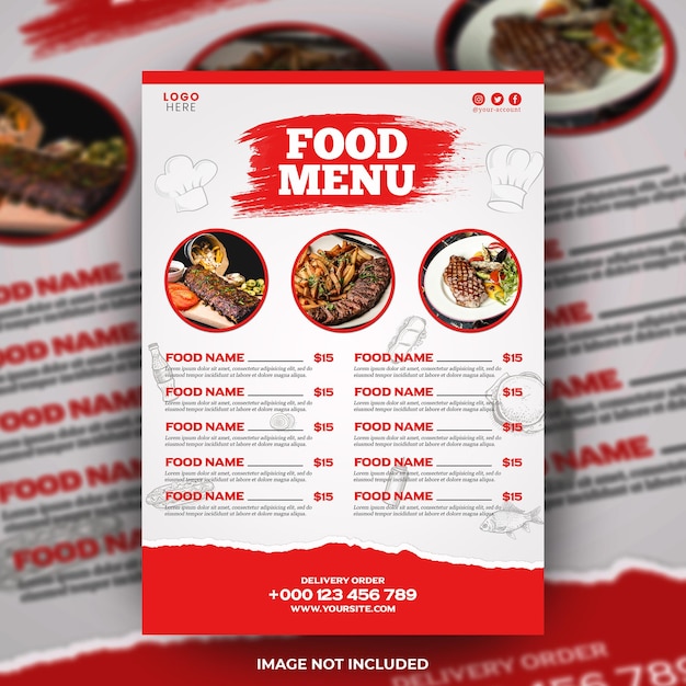 PSD restaurant food menu template design