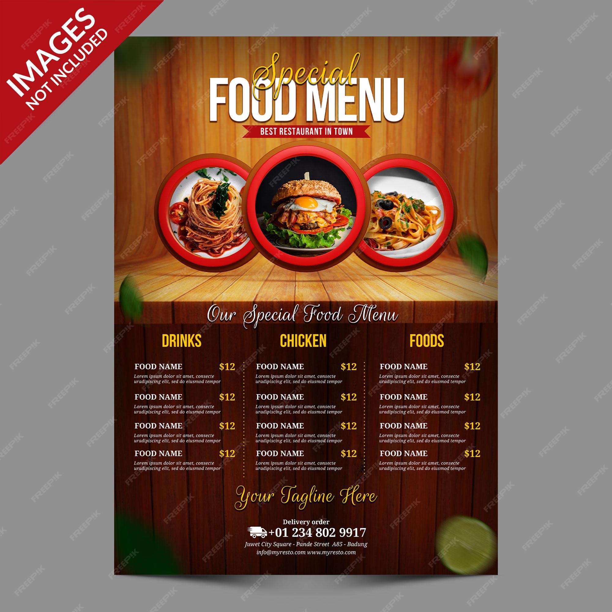 Details 300 menu food background