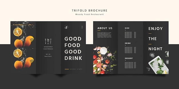 Restaurant food trifold brochure