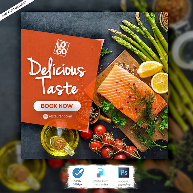 PSD banner web di cibo ristorante