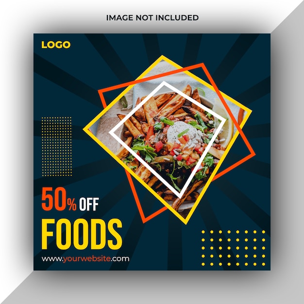 PSD restaurant foods social media post template