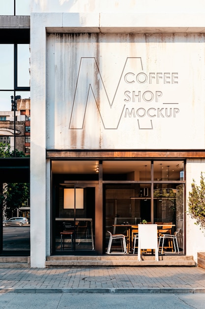 Restaurant front logo mockup