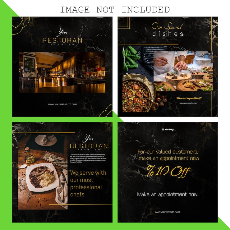 PSD レストラン instagram バナー セット
