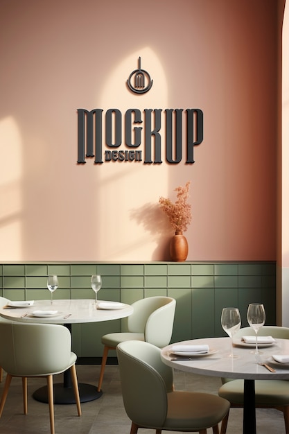 PSD restaurant logo mockup