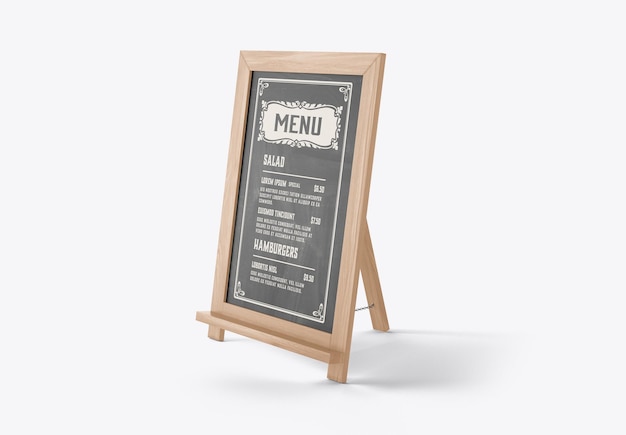 Mockup della scheda del menu del ristorante