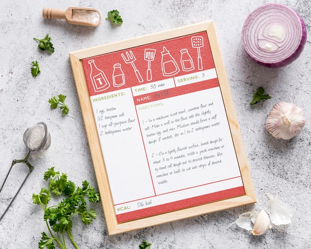 PSD concetto di menu del ristorante mock-up