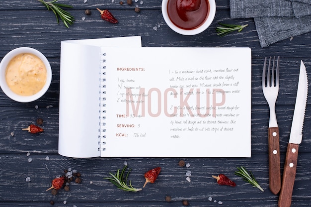 PSD concetto di menu del ristorante mock-up