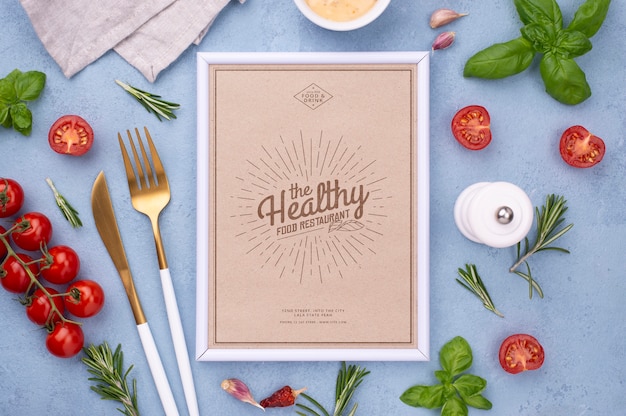 PSD concetto di menu del ristorante mock-up