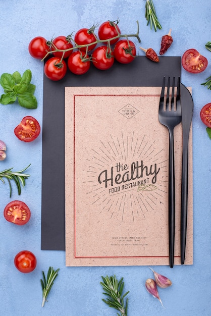 PSD concetto di menu del ristorante mock-up