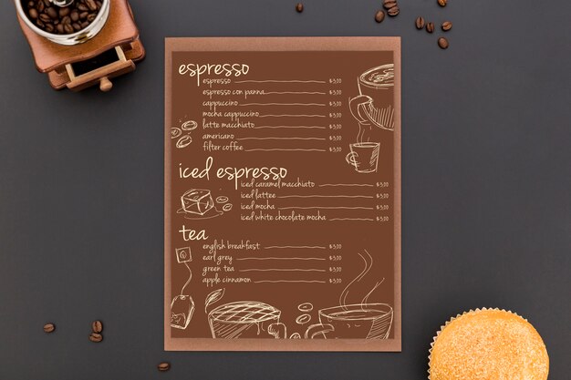 Mockup di concetto di menu del ristorante