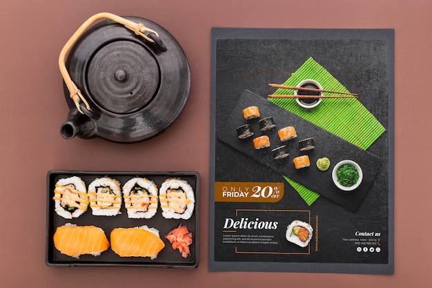 PSD restaurant menu concept mockup