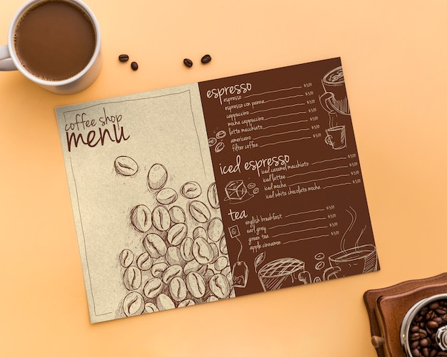 Restaurant menu concept mockup