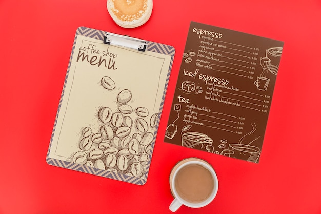 PSD mockup di concetto di menu del ristorante