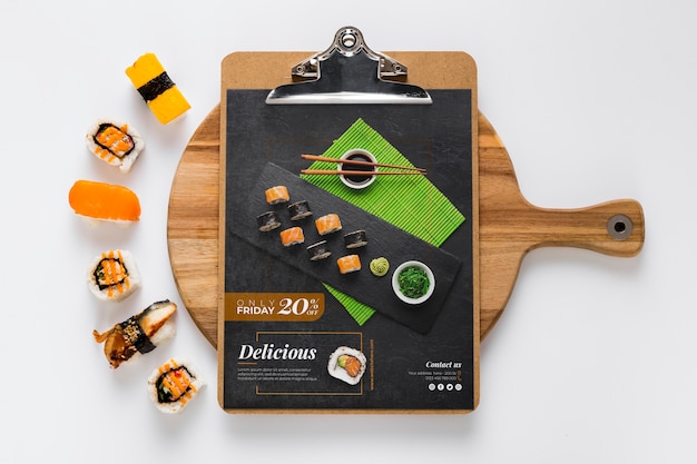 PSD mockup di concetto di menu del ristorante