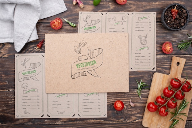 PSD mockup di concetto di menu del ristorante