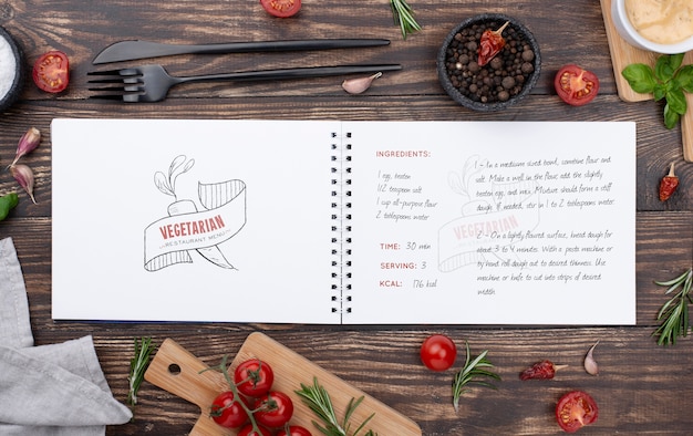 PSD restaurant menu concept mockup