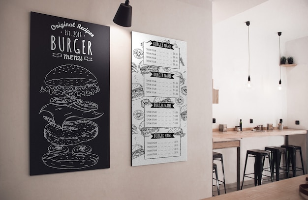 PSD restaurant menu of the day in chalk