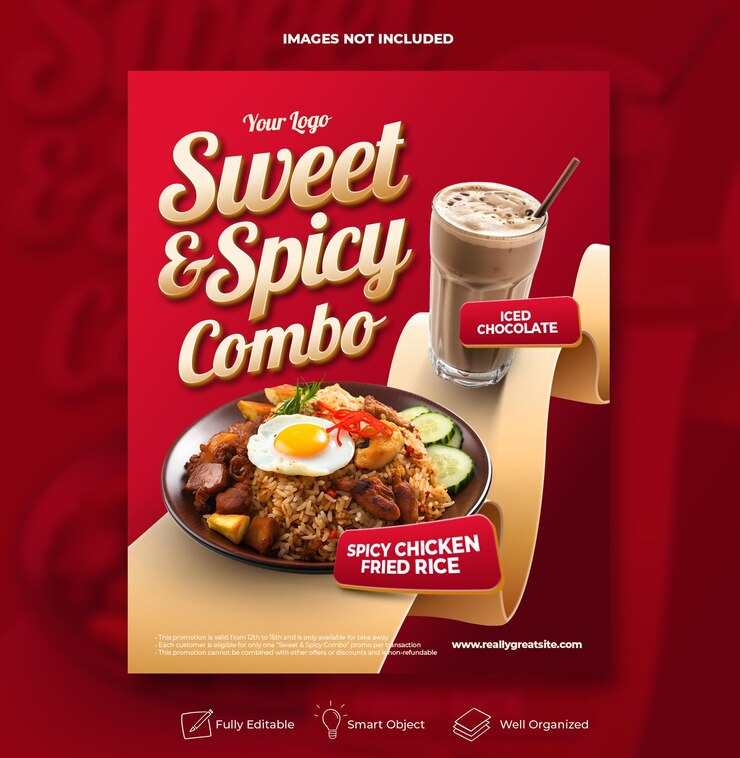 Restaurant Menu Flyer promo social media post banner template
