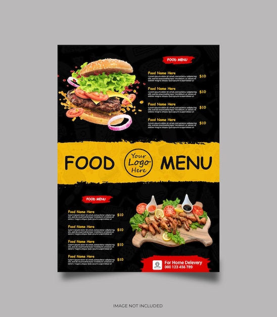 PSD restaurant menu folder