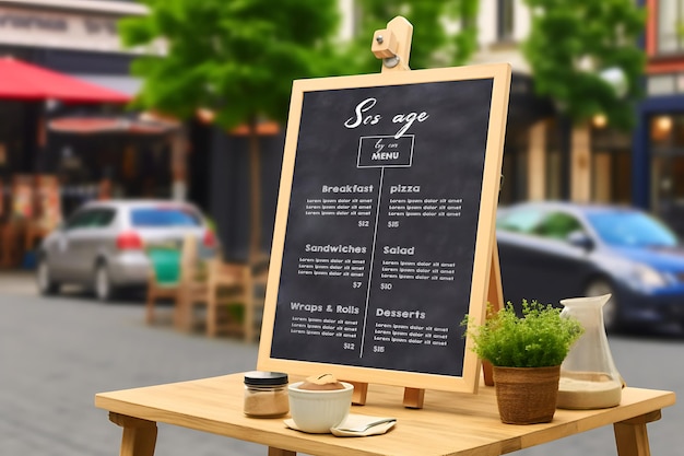 Restaurant Menu Mockup Blackboard Mockup met Menu