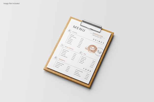 restaurant menu mockup