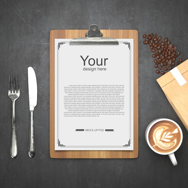 PSD restaurant menu mockup