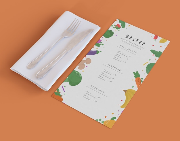 Restaurant menu mockup