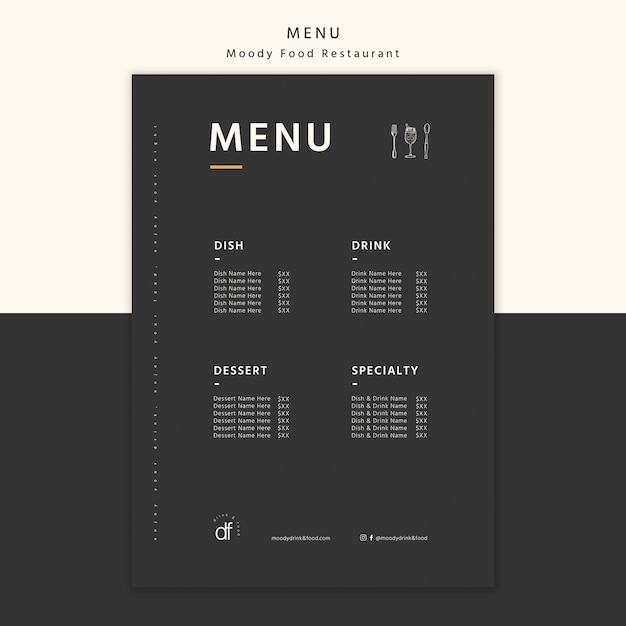 PSD restaurant menu selectie en aanbiedingen