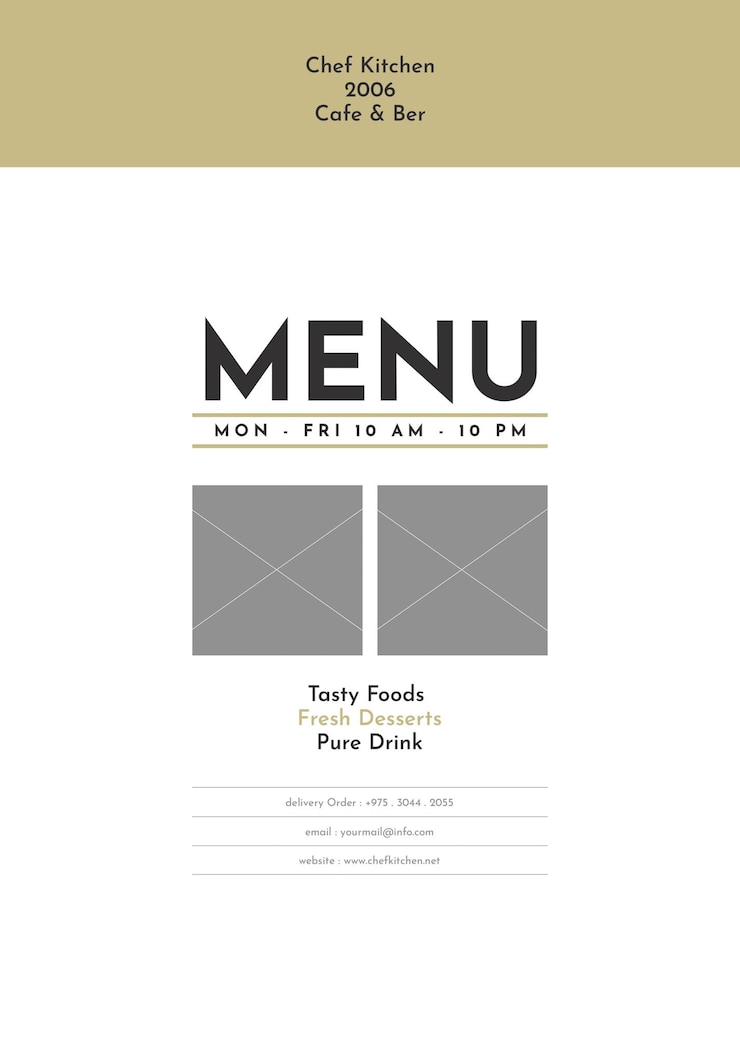 PSD restaurant menu template 3 a4 page 1