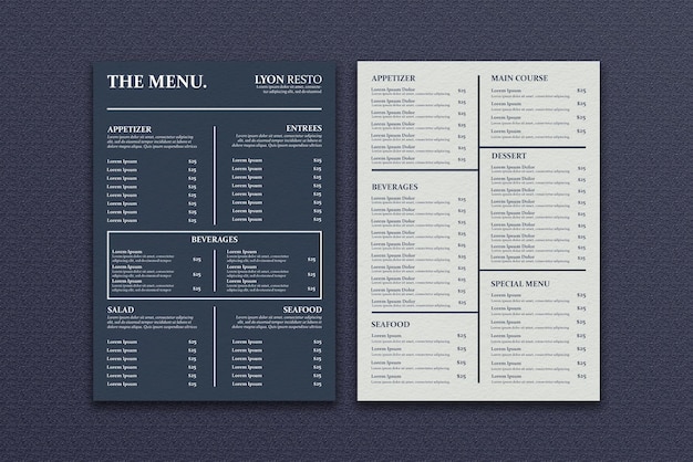 PSD restaurant menu template