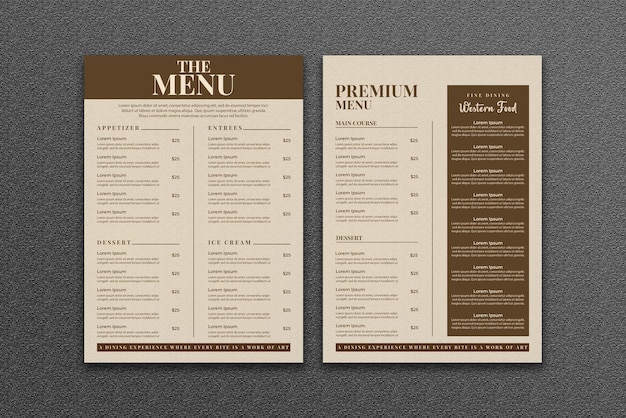 Restaurant menu template