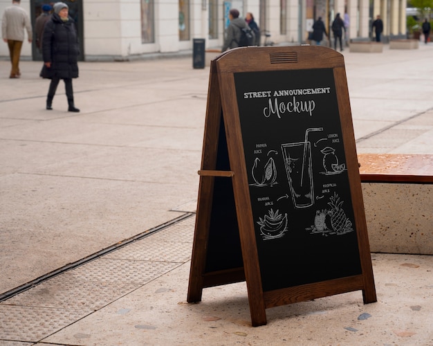 PSD restaurant outdoors promo blackboard mock-up