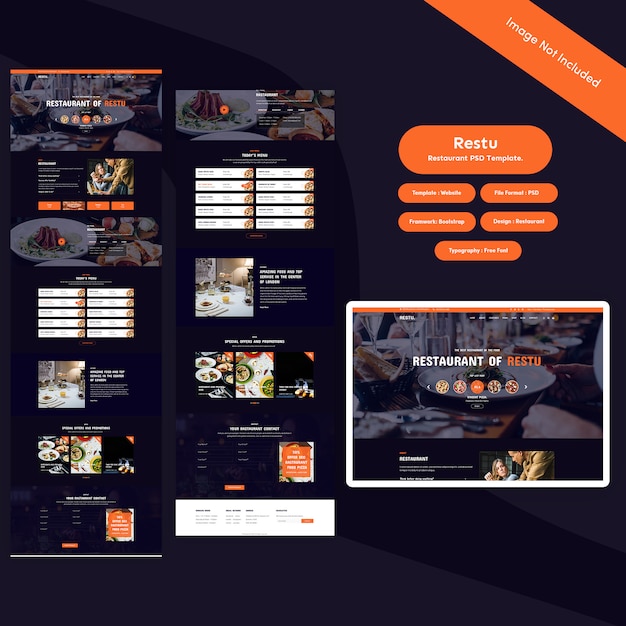 PSD restaurant psd template