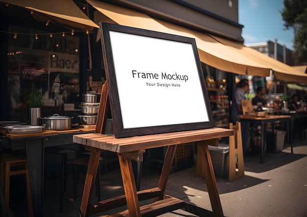 PSD restaurant sign board mockup