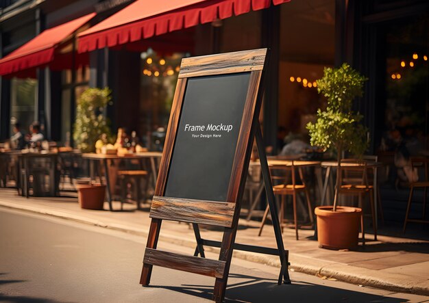 Restaurant sign board mockup