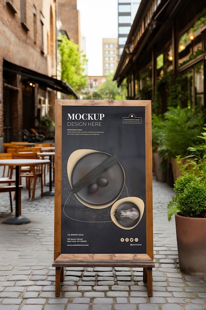 Restaurant sign mockup design