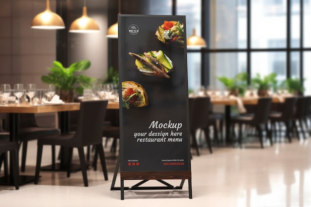 Restaurant sign mockup design