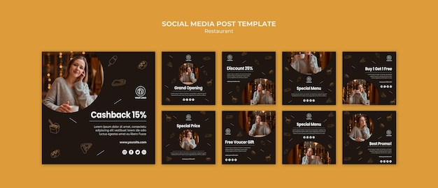 PSD restaurant social media post template