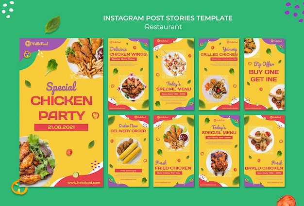 PSD restaurant social media stories