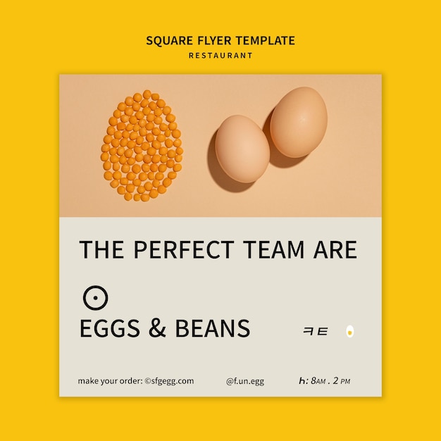 PSD restaurant square flyer template