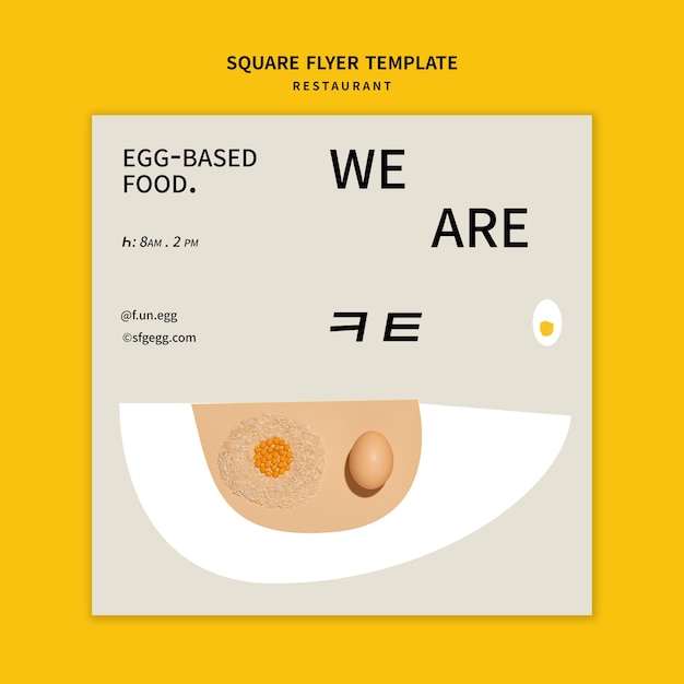 PSD restaurant square flyer template