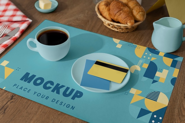 Restaurant tafelopstelling met placemat mock-up