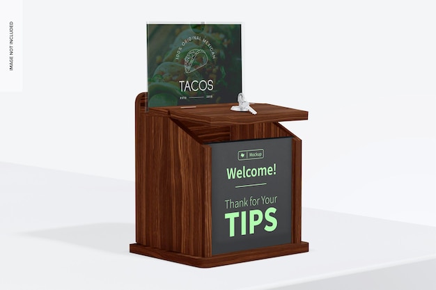 Restaurant tip box mockup