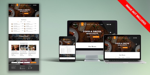 Restaurant websjabloon psd