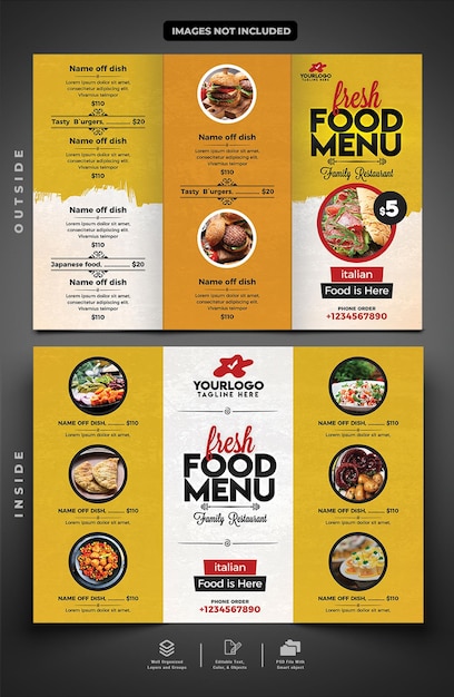 Restaurantmenu Drievoudige brochure