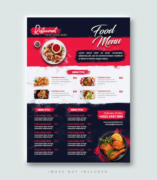 PSD restaurants food menu poster template