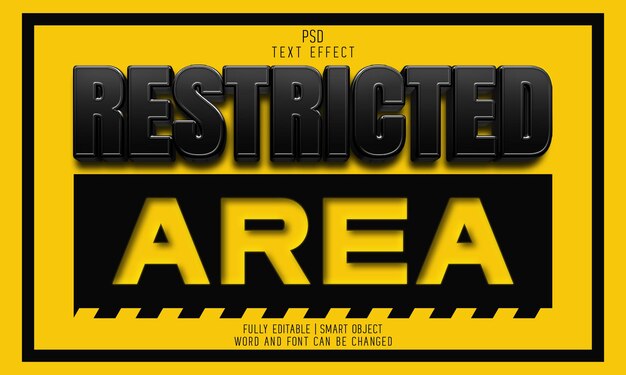 PSD restricted area editable text effect