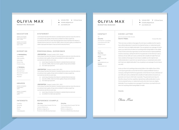 Resume and cover letter