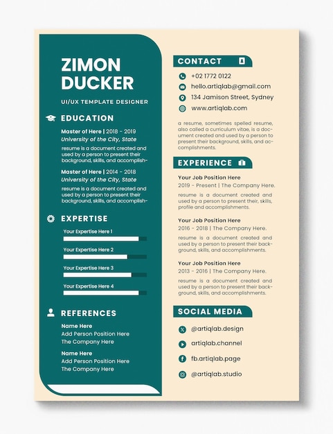 Resume or curriculum vitae minimalist concept